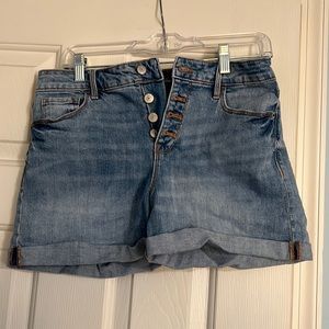 Old Navy button up high rise jean shorts